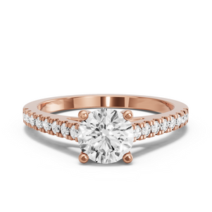 Image for Round Surprise diamond Ring with Cathedral Pave band