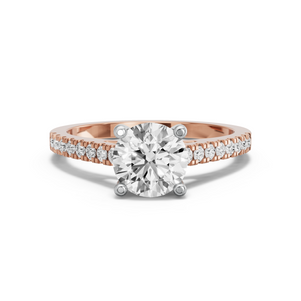 Image for Round Surprise diamond Ring with Cathedral Pave band