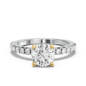 Image for Round Surprise diamond Ring with French Pave band