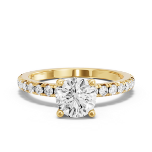 Image for Round Surprise diamond Ring with French Pave band