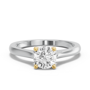 Image for Round Surprise diamond Ring with Knife Edge Cathedral band