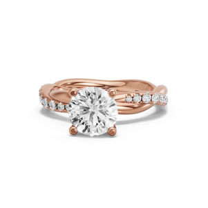 Image for Round Surprise diamond Ring with Rope Pave band