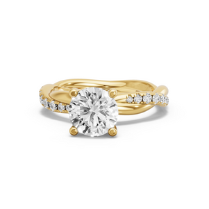 Image for Round Surprise diamond Ring with Rope Pave band