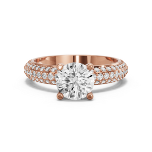 Image for Round Surprise diamond Ring with Triple Row Pave band
