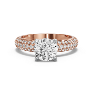 Image for Round Surprise diamond Ring with Triple Row Pave band