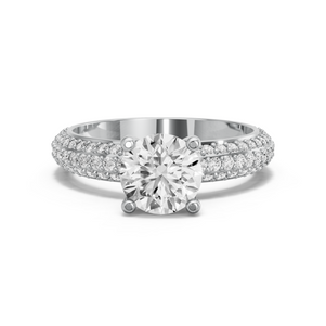 Image for Round Surprise diamond Ring with Triple Row Pave band
