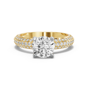 Image for Round Surprise diamond Ring with Triple Row Pave band