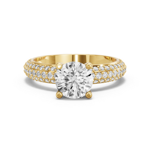 Image for Round Surprise diamond Ring with Triple Row Pave band