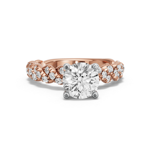 Image for Round Surprise diamond Ring with Twist Pave band