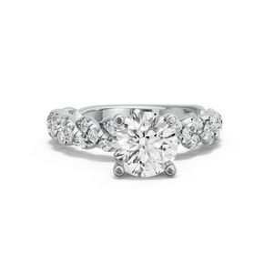 Image for Round Surprise diamond Ring with Twist Pave band