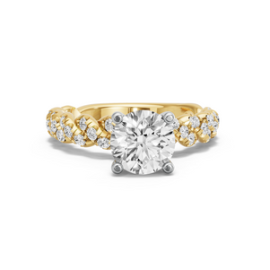Image for Round Surprise diamond Ring with Twist Pave band