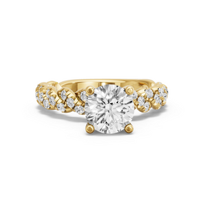 Image for Round Surprise diamond Ring with Twist Pave band