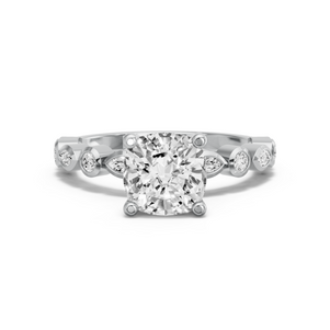 Image for Cushion Surprise diamond Ring with Alternating Marquise band