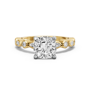 Image for Cushion Surprise diamond Ring with Alternating Marquise band
