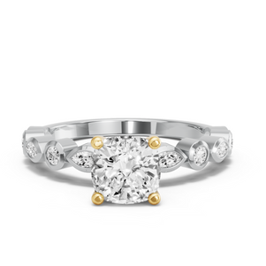 Image for Cushion Surprise diamond Ring with Alternating Marquise band
