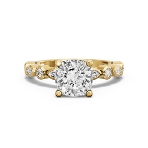 Image for Cushion Surprise diamond Ring with Alternating Marquise band