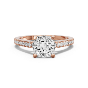 Image for Cushion Surprise diamond Ring with Cathedral Pave band