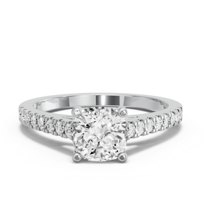 Image for Cushion Surprise diamond Ring with Cathedral Pave band