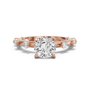 Image for Square Cushion Surprise diamond Ring with Floating Station band