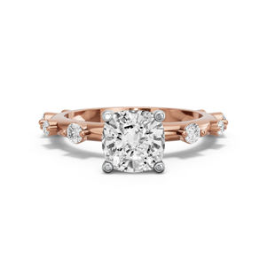 Image for Square Cushion Surprise diamond Ring with Floating Station band