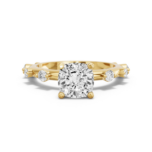 Image for Square Cushion Surprise diamond Ring with Floating Station band