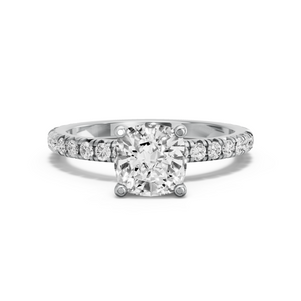 Image for Square Cushion Surprise diamond Ring with French Pave band