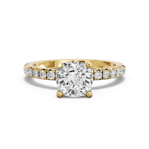 Image for Cushion Surprise diamond Ring with French Pave band