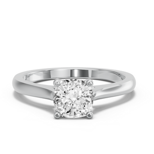 Image for Cushion Surprise diamond Ring with Knife Edge Cathedral band