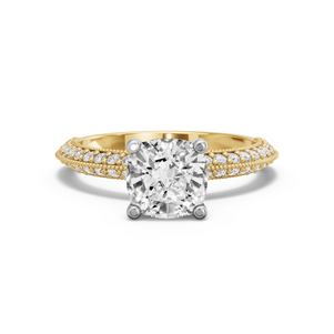 Image for Square Cushion Surprise diamond Ring with Knife Edge Pave band
