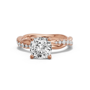 Image for Cushion Surprise diamond Ring with Rope Pave band