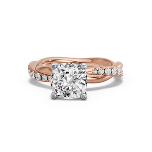 Image for Square Cushion Surprise diamond Ring with Rope Pave band