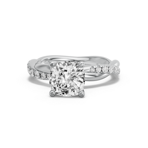 Image for Cushion Surprise diamond Ring with Rope Pave band