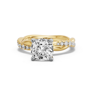 Image for Square Cushion Surprise diamond Ring with Rope Pave band