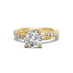 Image for Square Cushion Surprise diamond Ring with Rope Pave band