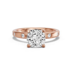 Image for Square Cushion Surprise diamond Ring with Sleek Accent band