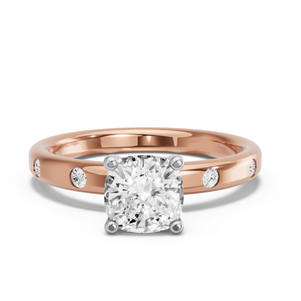 Image for Square Cushion Surprise diamond Ring with Sleek Accent band
