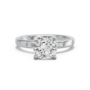Image for Square Cushion Surprise diamond Ring with Sleek Accent band