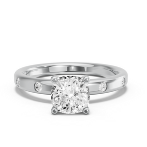 Image for Cushion Surprise diamond Ring with Sleek Accent band