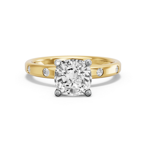 Image for Square Cushion Surprise diamond Ring with Sleek Accent band