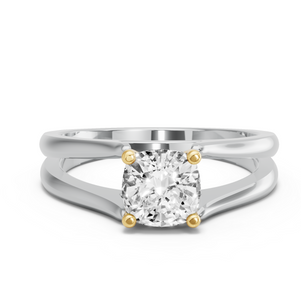 Image for Square Cushion Surprise diamond Ring with Split Ring Solitaire band