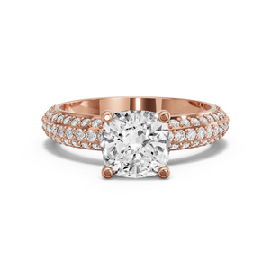 Image for Cushion Surprise diamond Ring with Triple Row Pave band