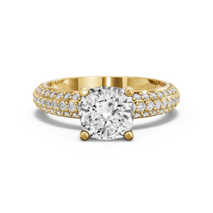 Image for Cushion Surprise diamond Ring with Triple Row Pave band
