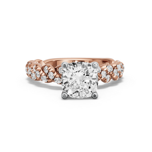 Image for Cushion Surprise diamond Ring with Twist Pave band