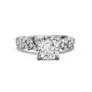 Image for Cushion Surprise diamond Ring with Twist Pave band