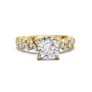 Image for Cushion Surprise diamond Ring with Twist Pave band