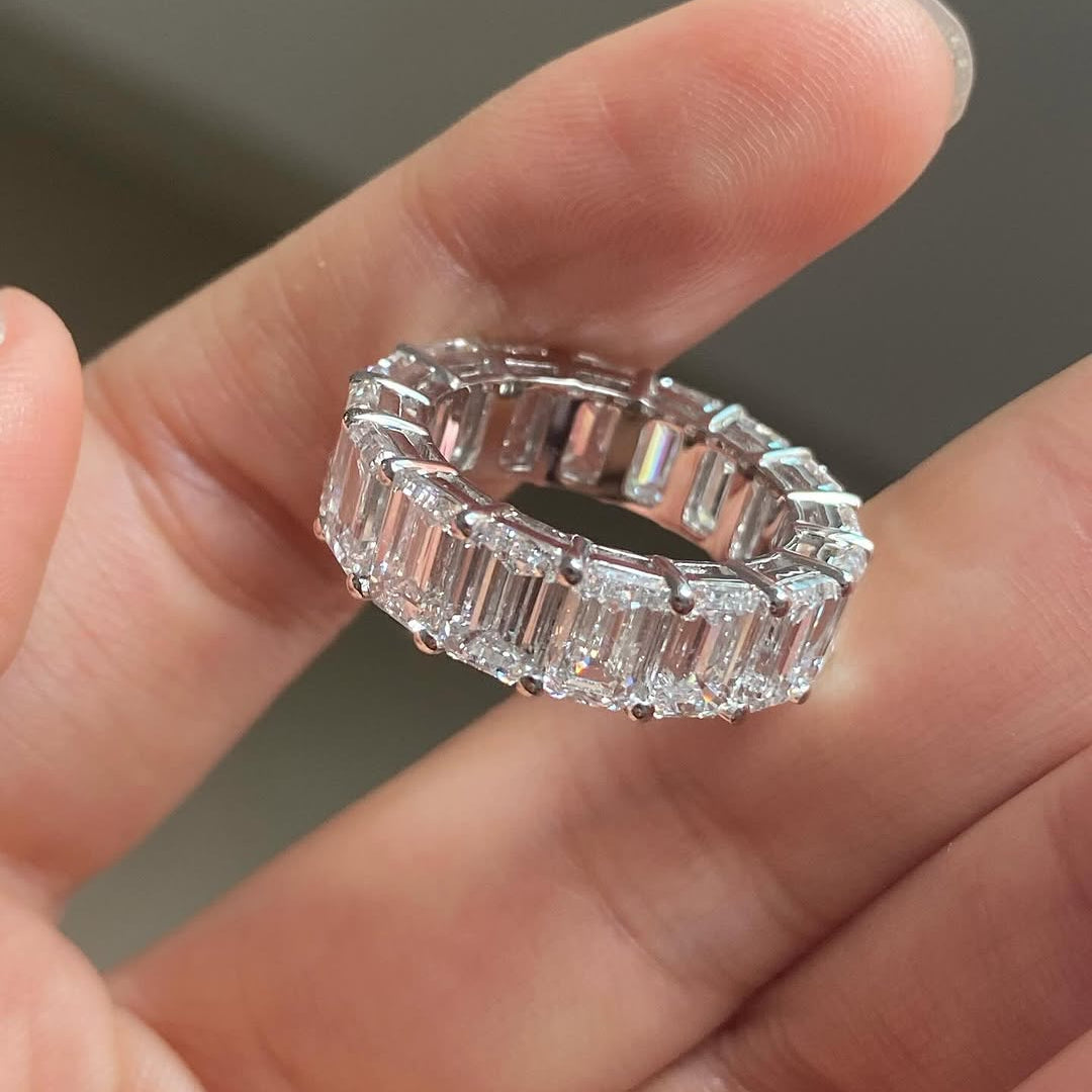 Emerald 8.00tcw Lab Diamond Full Eternity Band | Wedding Ring | IGI Certified DEF VVS-VS Clarity