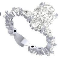 Custom Order - Platinum - 6.5 US - 3 carat Oval - F-VS1