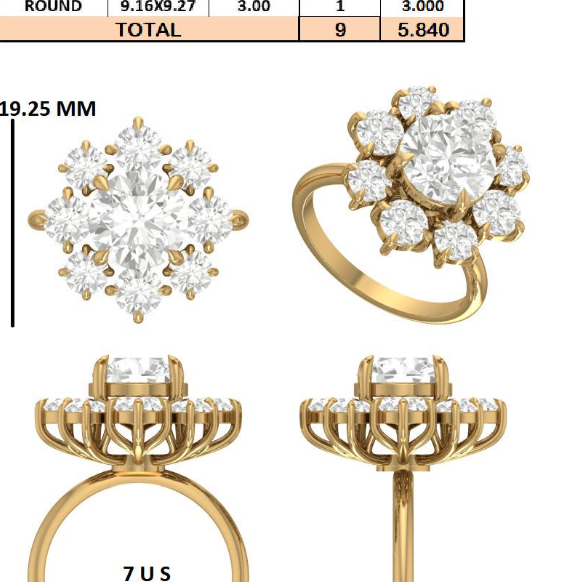 Custom Order - Ashely Canchari (AC) | Sterling Silver 925 | CZ Pink Stones | 7.25 US (ring model)