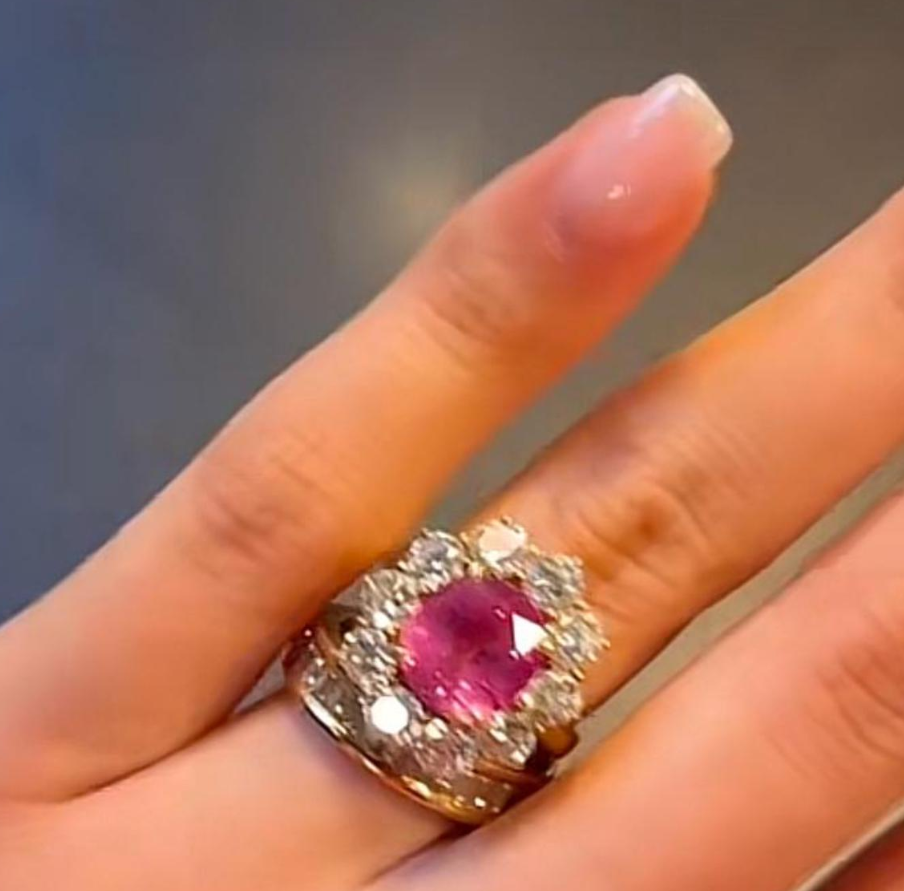 Custom Order - Ashely Canchari (AC) | Sterling Silver 925 | CZ Pink Stones | 7.25 US (ring model)