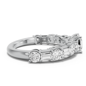 Image for Asscher Tulip Basket Ring with Alternating Baguette band